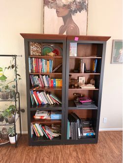 Ethan Allen book shelves cherry wood