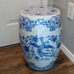 Chinese Blue & White Dragon Phoenix Garden Stool