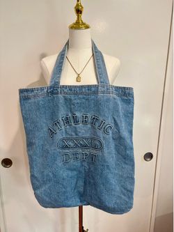Denim Tote Bag – "Athletic XXXL Dept" Embossed