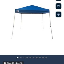 Z-Shade 10-ft x 10-ft Rectangle White steel frame with blue fabric top Pop-up canopy