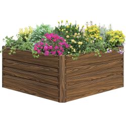 SnugNiture Galvanized Raised Garden Bed 4x4x2FT Outdoor Large Metal Planter Box Steel Kit for Vegetables, Flowers, Herbs, and Succulents