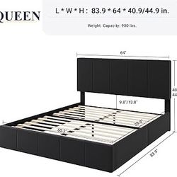 Queen Size Dutch Velvet Upholstered Platform Bed Frame/Vertical Channel Tufted Adjustable Headboard/Low Profile Bed Frame/No Box Spring Needed/Easy As