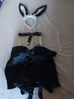 RAVE WEAR...Black Bunny Halloween Costume Set
