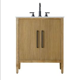 Blakely 30" Free Standing Single Basin Vanity Set with Cabinet and Engineered Stone Vanity Top