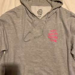 Grey/Pink Anti Social Social Club Hoodie
