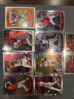 2021 LA Angels Baseball Card Lot Mike Trout Jo Adell RC Topps Chrome Prizm