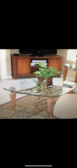 Beveled Glass Top Cocktail, Sofa Table, and 2 End Tables