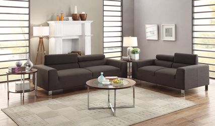 2pc ash black sofa set