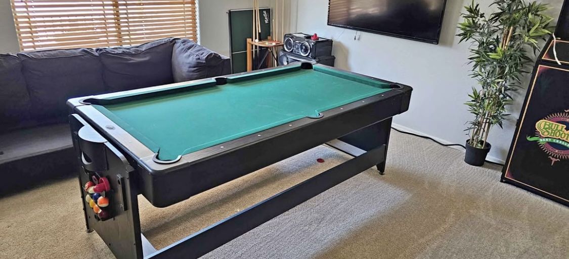 Pool Table With Hockey Air And Pinball Game