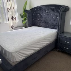 Velvet Queen Size Bedroom Set (Only 3 Months Old)