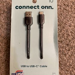 Usb To USB-C Cable (10 Ft Long)