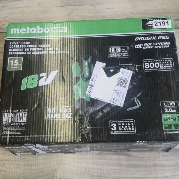 Metabo MultiVolt2-1/2-in 15-Gauge Cordless Angled Finish Nailer with Battery and charger #7259