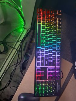 PC + mouse and keyboard with LED lights