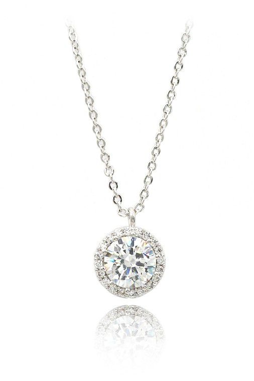 Sterling silver flashing crystal necklace