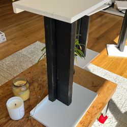 Handmade Rustic C-Shaped Side Tables – Upcycled Scrap Wood