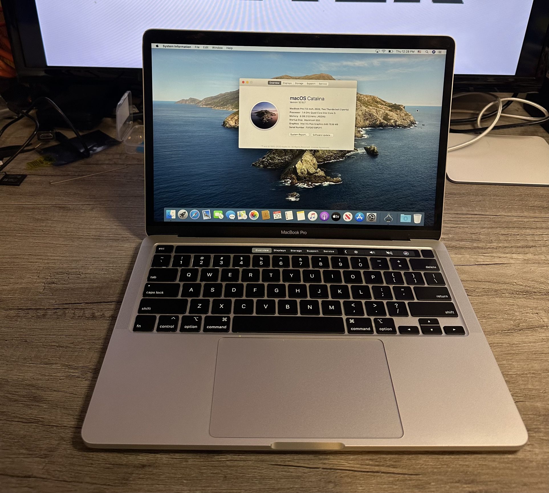 2020 13” MacBook Pro: 1.4Ghz Quad Core I5, 8GB, 256GB SSD