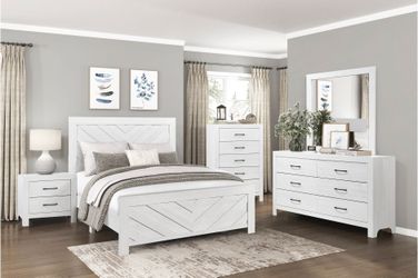 Bedroom set 4 pc Queen size White finish, New Especial price