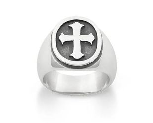 James Avery Retired 925 Sterling Silver Raised Fleuree Cross Ring