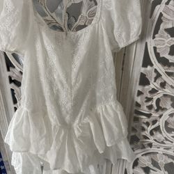 White eyelet Size 8 Dress