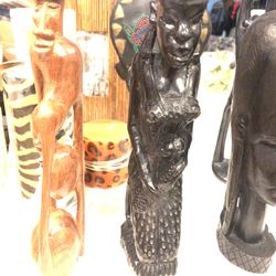 African Sculptures and  candles collectibles