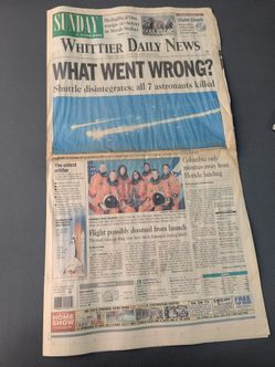Shuttle disintegrates