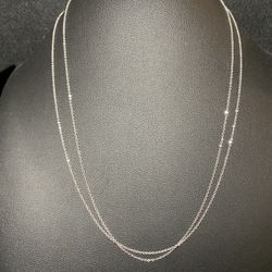 Two 925 Silver Dainty Necklace 18” .4mm