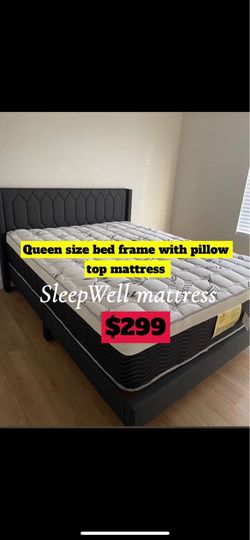 Queen size bed frame with mattress included