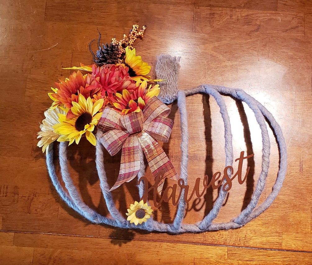 Fall Pumpkin Wreath Handmade
