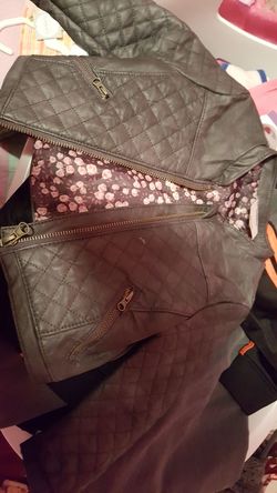 Grey leather like jacket