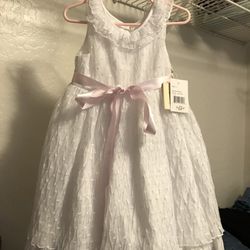 New White Dress Size 4T 