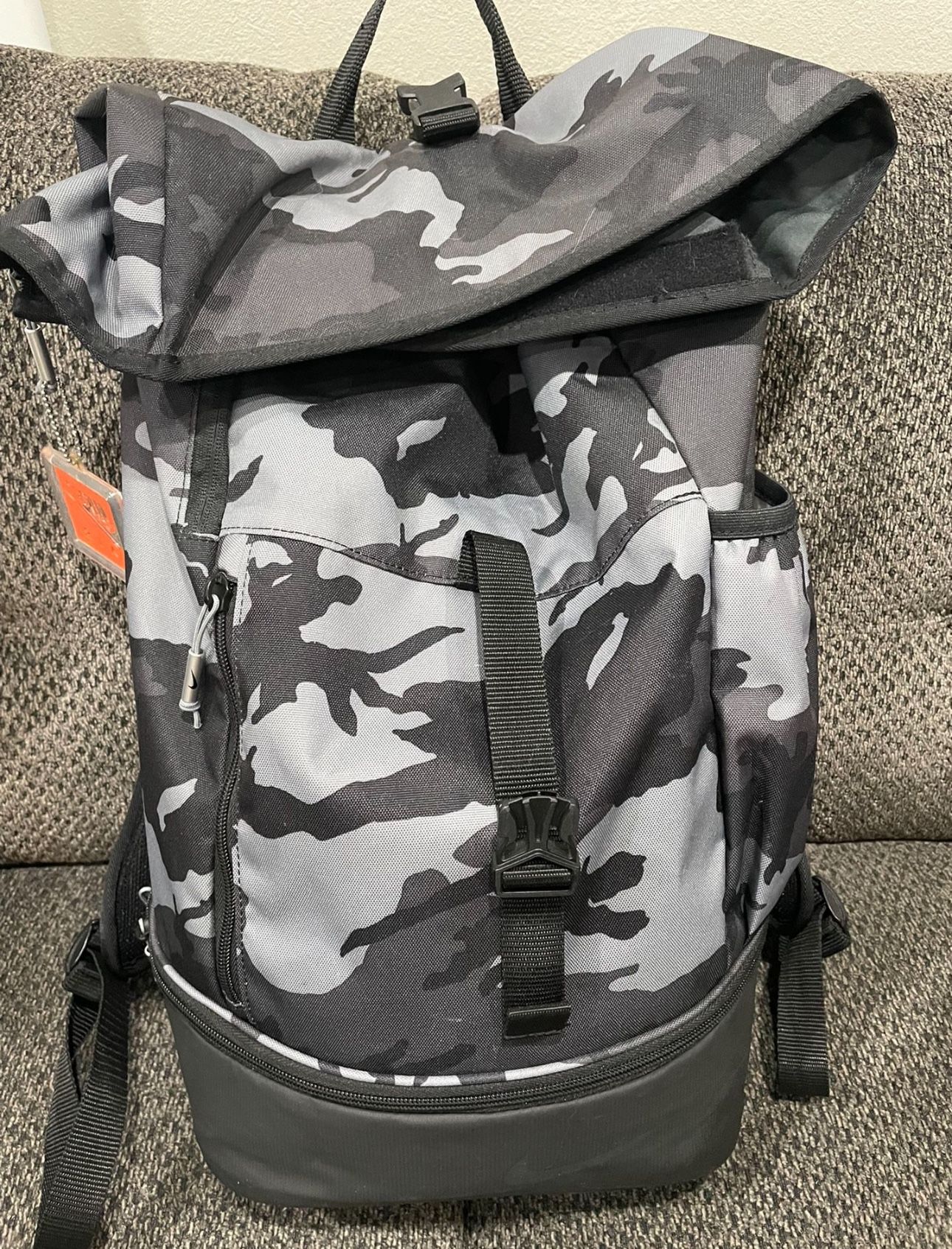 NIKE Sport All Over Print Golf Backpack, Anthracite/Black