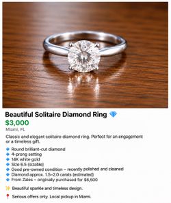 Engagement ring - Beautiful solitaire diamond ring.
