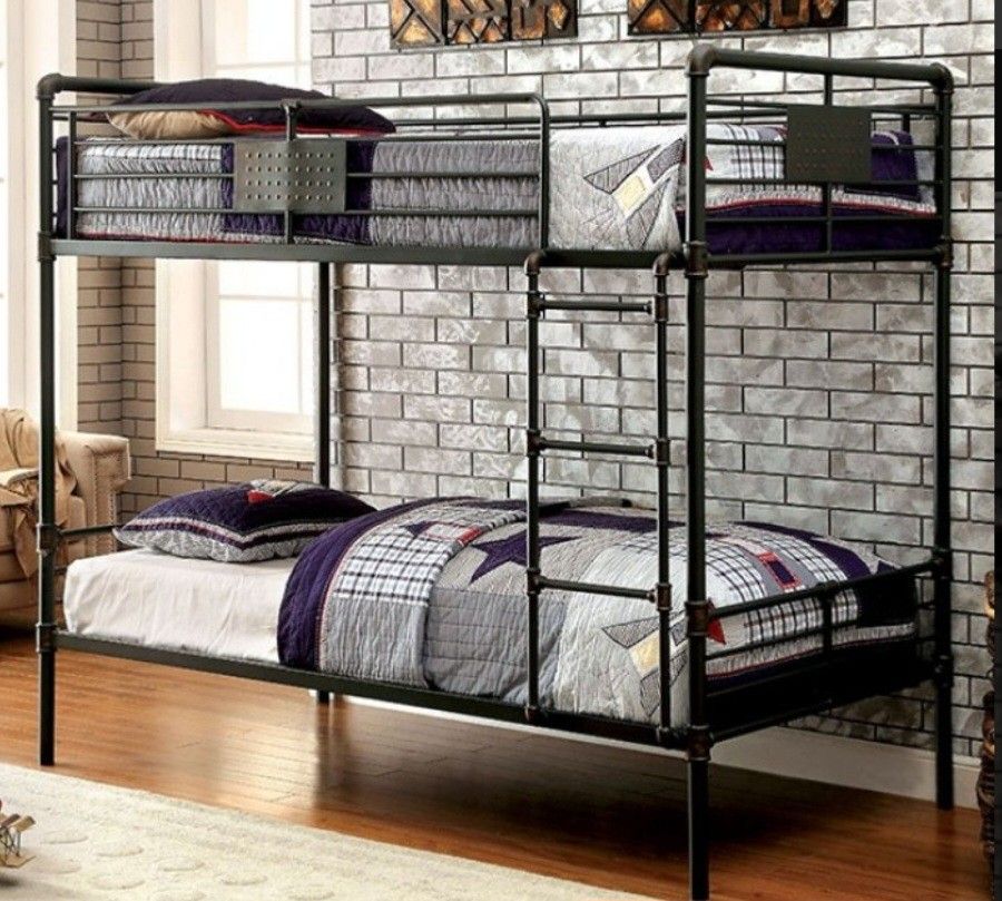 Brand New Black Solid Metal Twin Size Bunk Bed