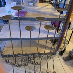 6 Wrought Iron Pillar Candle Holders