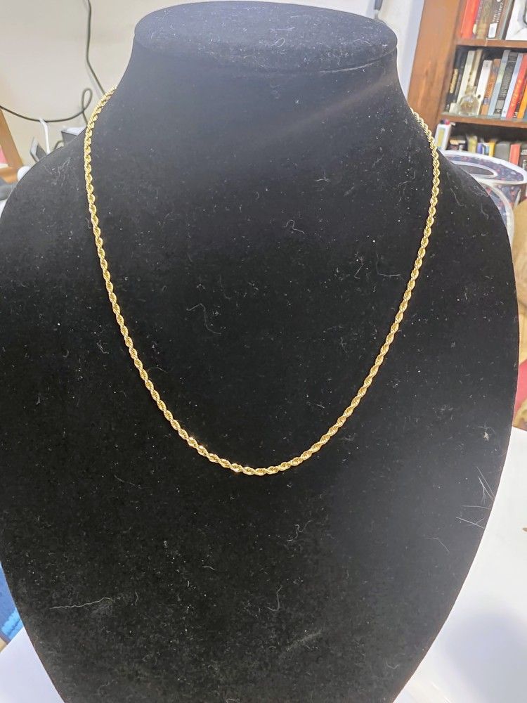 GLD Shop's 20in 2mm Rope Chain in Yellow Gold 