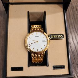 New, unused vintage 1990s ⁠Seiko 7N29-F120 quartz dress watch in original Seiko Box