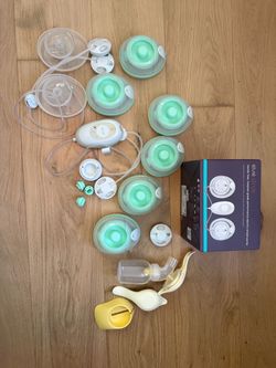 Brand new elvie stride pump + used replacement cups & accessories