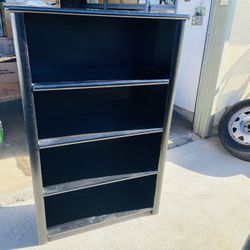4-Shelf Bookcase – Black – $25