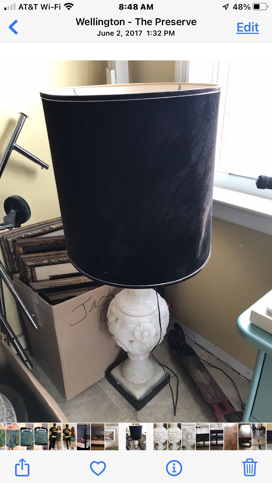 Vintage Antique Large Alabaster Lamp