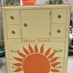 Vintage Tall Art Deco Vanity Dresser Chasing Sunsets