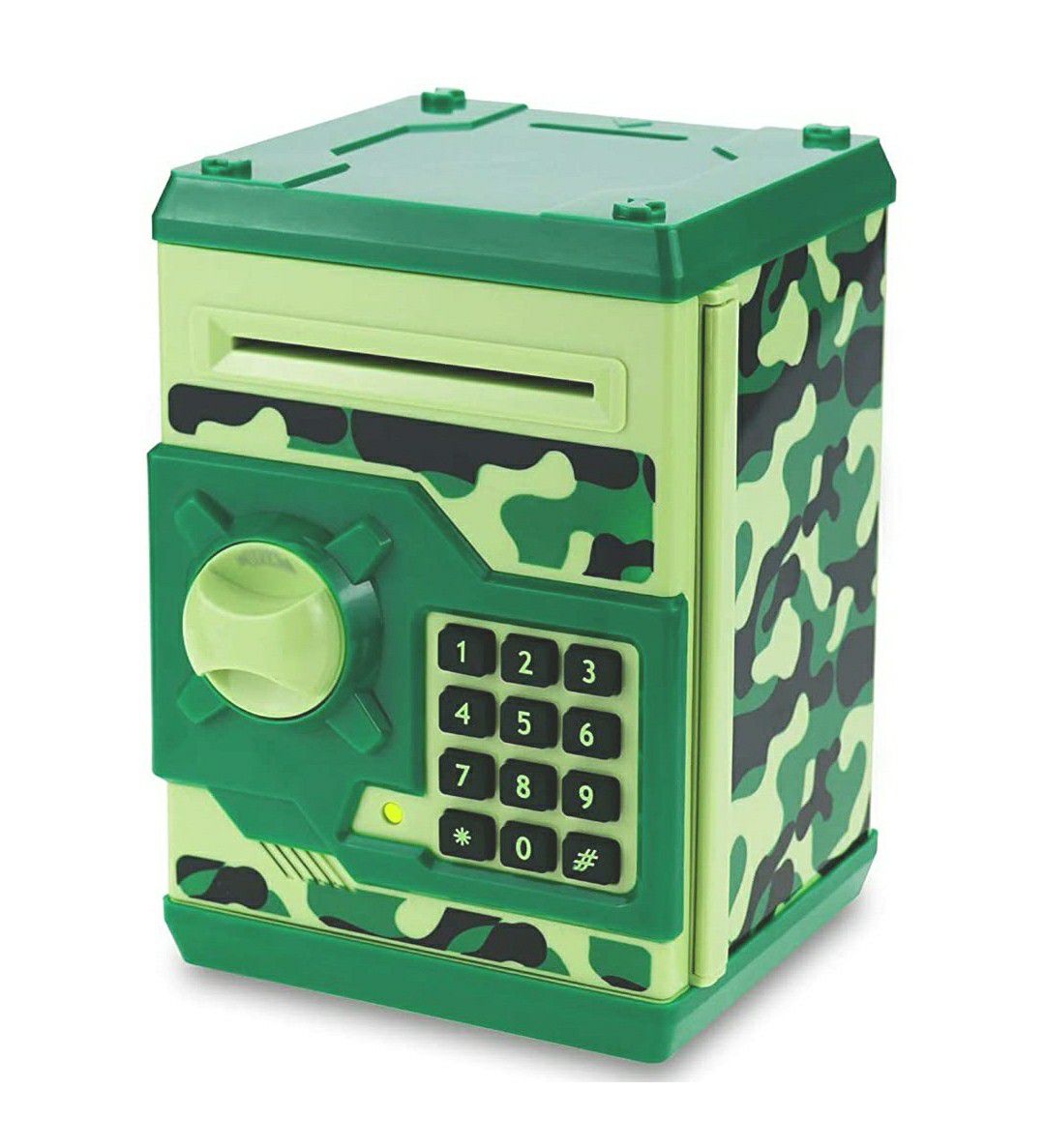 KIDS ELECTRONIC PIGGY BANK GREEN CAMOUFLAGE