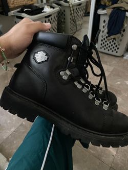 Harley Davidson Black Leather Lace Ups