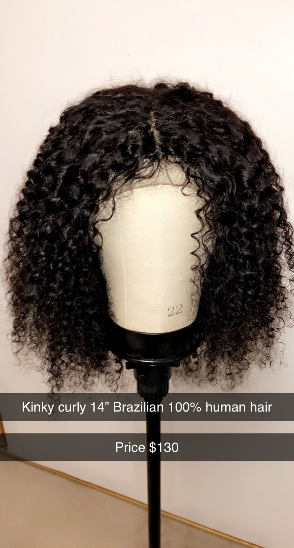 14” Kinky Curly Natural Human Hair Wigs 