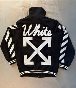 Off-White Virgil Abloh Casual Wool Varsity Jacket Size large