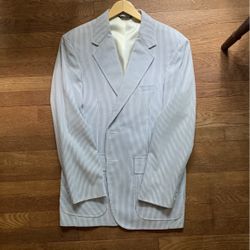 Men’s seersucker Blazer Sport Coat 40R Medium
