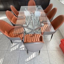 Glass dining Table And Chair 