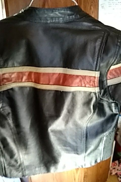 Boys large Wilson leather biker jacket