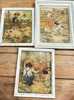 Set Of 3.  1936 Farm Prints