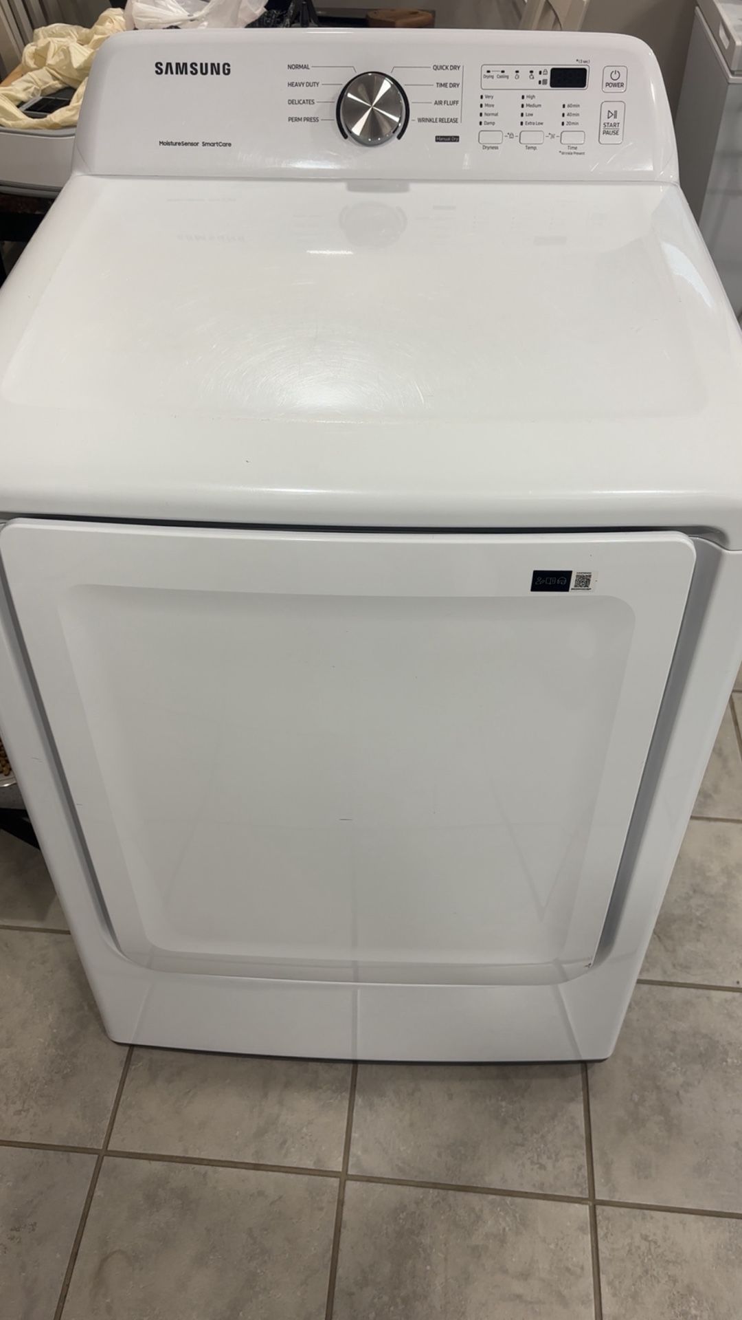 White Electric Samsung Dryer