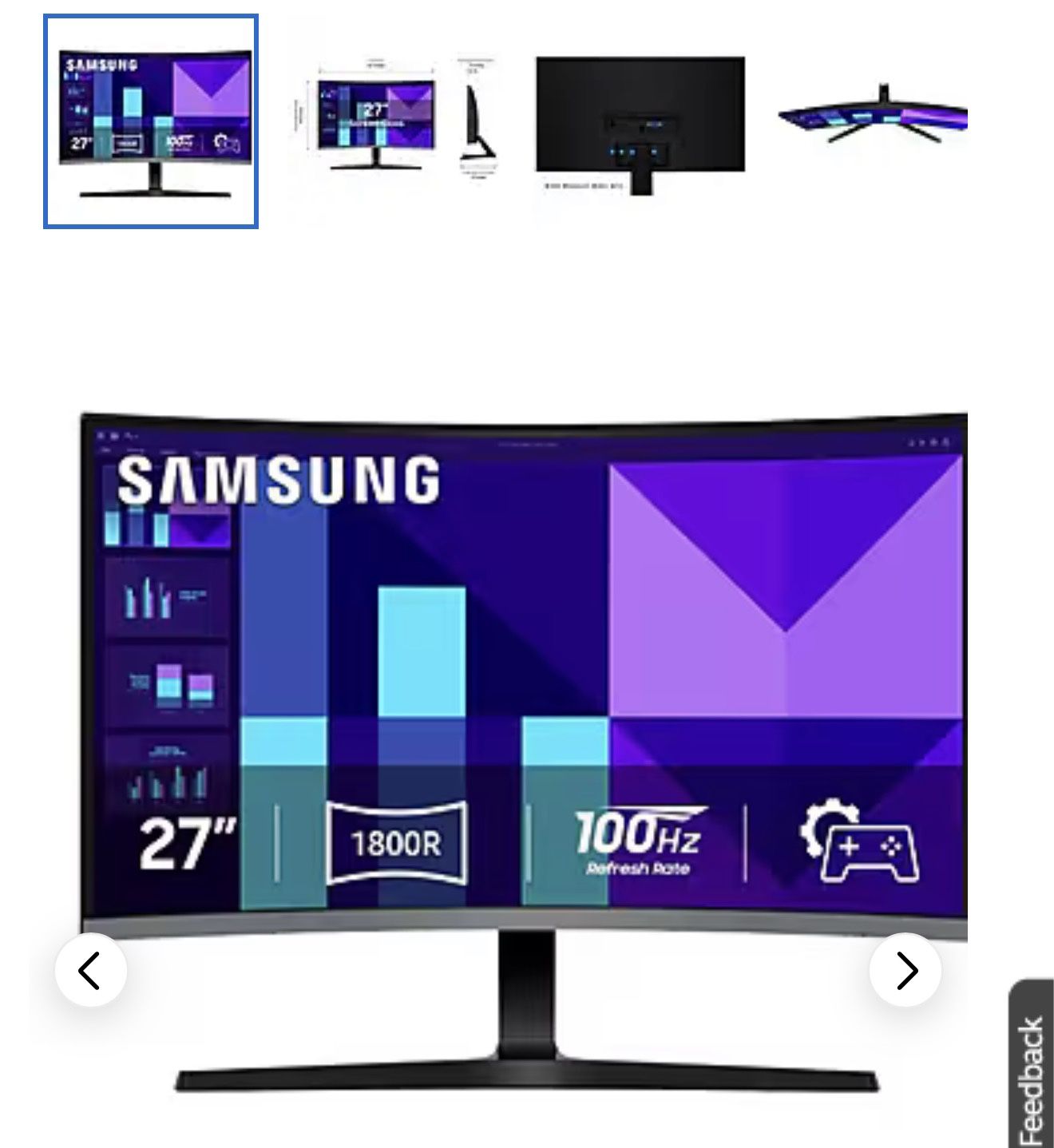 Samsung 27 inch Curved LED LCD Monitor - C27F396FHN